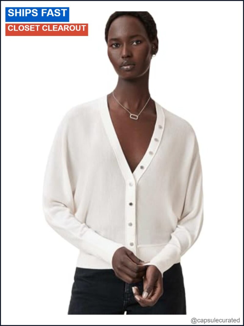 V-Neck Button Cardigan Long Sleeve Sweater Breathable Regular Fit